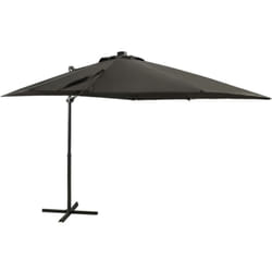 Parasol de jardin en porte-à-faux avec mât et lumières led Vidaxl