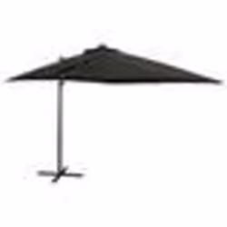 vidaXL Parasol de jardin en porte-à-faux et mât et lumières LED noir - TU