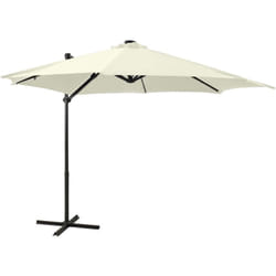 Vidaxl - Parasol de jardin en porte-à-faux et mât et lumières led sable