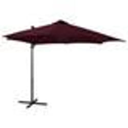 vidaXL Parasol de jardin en porte-à-faux avec mât et lumières LED - TU