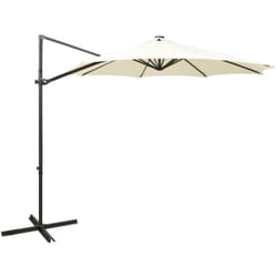 Vidaxl - Parasol déporté avec mât et lumières led Sable 300 cm