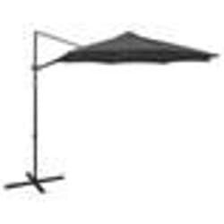 vidaXL Parasol de jardin en porte-à-faux avec mât et lumières LED - TU