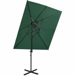 Cet élégant parasol de jardin en porte-à-faux à double toit est un choix parfait pour créer de l'ombre et vous protéger des r ...