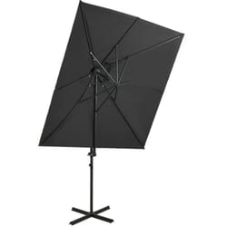 vidaXL Parasol de jardin en porte-à-faux à double toit anthracite
