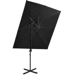 Parasol déporté à double toit Noir 250x250 cm