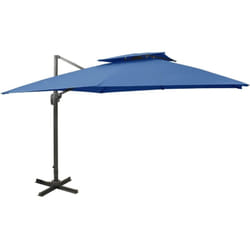 Parasol déporté à double toit 300x300 cm Bleu azuré