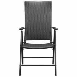 VidaXL 313105 chaise d'extérieur Terrace Aluminium, Polyuréthane Noir