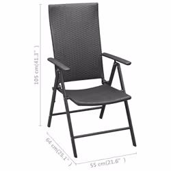 VidaXL 313105 chaise d'extérieur Terrace Aluminium, Polyuréthane Noir - Vue supplémentaire 7