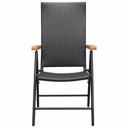 VidaXL 313106 chaise d'extérieur Terrace Aluminium, Polyuréthane Noir