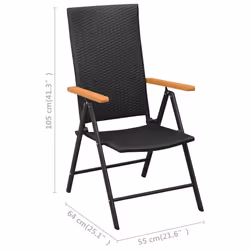VidaXL 313106 chaise d'extérieur Terrace Aluminium, Polyuréthane Noir - Vue supplémentaire 6