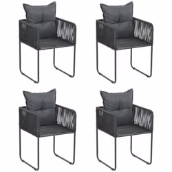 Cet ensemble de chaises de salle à manger confortables en résine tressée est une combinaison parfaite de style et de fonction ...