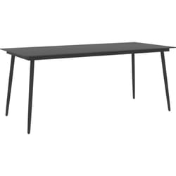 Vidaxl - Table à manger de jardin Noir 190x90x74 cm Acier et verre
