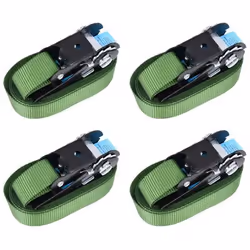 VidaXL Sangles d’arrimage à cliquet, Polyester, Vert, 6 m, 25 mm