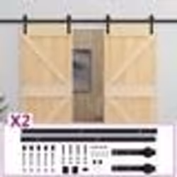 vidaXL Porte coulissante avec kit de quincaillerie 80x210cm Pin massif