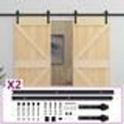 vidaXL Porte coulissante avec kit de quincaillerie 90x210cm Pin massif