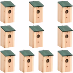 Description générale Cet ensemble de 10 jolis nichoirs en bois, construit en bois durable, est conçu pour une famille chanceu ...