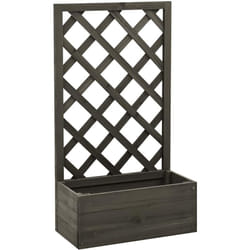 Vidaxl - Jardinière à treillis de jardin Gris 50x25x90 cm Bois de sapin