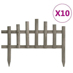vidaXL Bordure de jardin 10 pcs Bois de sapin 4,4 m - TU