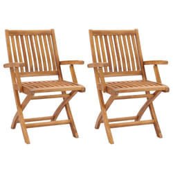vidaXL Chaises de jardin pliables lot de 2 Bois de teck massif - TU