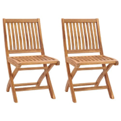 vidaXL Chaises de jardin pliables lot de 2 Bois de teck massif - TU