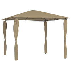 Vidaxl - Belvédère avec revêtement de poteaux 3x3x2,6 m Taupe 160 g/m²