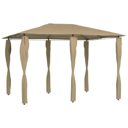 vidaXL Belvédère avec revêtement de poteaux 3x4x2,6 m Taupe 160 g/m² - TU