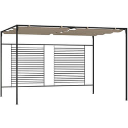 Vidaxl - Belvédère avec auvent rétractable 3x4x2,3 m Taupe 180 g/m²