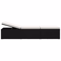 VidaXL 3057662 chaise d'extérieur Linge Siège rembourré Polyester, Polyuréthane, Acier Noir, Crème, Blanc