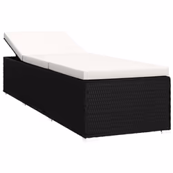 VidaXL 3057662 chaise d'extérieur Linge Siège rembourré Polyester, Polyuréthane, Acier Noir, Crème, Blanc - Vue supplémentaire 4