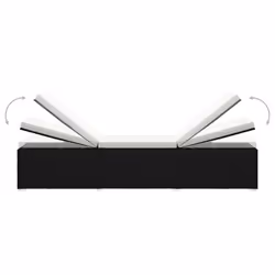 VidaXL 3057662 chaise d'extérieur Linge Siège rembourré Polyester, Polyuréthane, Acier Noir, Crème, Blanc - Vue supplémentaire 6
