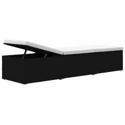 VidaXL 3057662 chaise d'extérieur Linge Siège rembourré Polyester, Polyuréthane, Acier Noir, Crème, Blanc - Vue supplémentaire 7