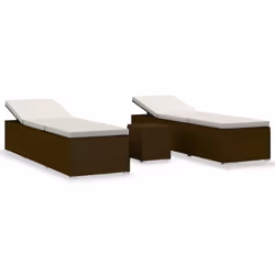 VidaXL 3057663, Linge, Siège rembourré, Polyester, Polyuréthane, Acier, Marron, Crème, Blanc, 600 mm, 1950 mm