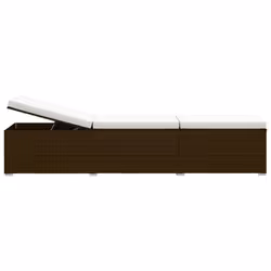 VidaXL 3057663 chaise d'extérieur Linge Siège rembourré Polyester, Polyuréthane, Acier Marron, Crème, Blanc