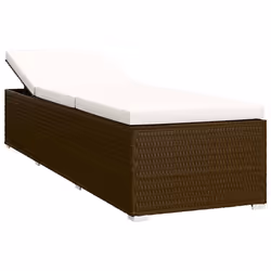 VidaXL 3057663 chaise d'extérieur Linge Siège rembourré Polyester, Polyuréthane, Acier Marron, Crème, Blanc - Vue supplémentaire 4