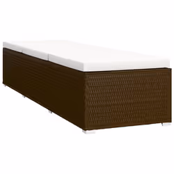 VidaXL 3057663 chaise d'extérieur Linge Siège rembourré Polyester, Polyuréthane, Acier Marron, Crème, Blanc - Vue supplémentaire 5