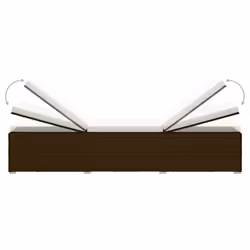 VidaXL 3057663 chaise d'extérieur Linge Siège rembourré Polyester, Polyuréthane, Acier Marron, Crème, Blanc - Vue supplémentaire 6