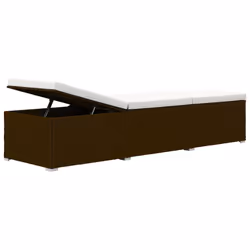 VidaXL 3057663 chaise d'extérieur Linge Siège rembourré Polyester, Polyuréthane, Acier Marron, Crème, Blanc - Vue supplémentaire 7