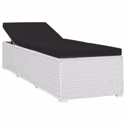 VidaXL 3057664 chaise d'extérieur Linge Siège rembourré Polyester, Polyuréthane, Acier Noir, Blanc - Vue supplémentaire 4