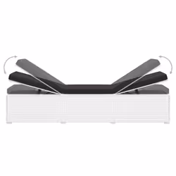 VidaXL 3057664 chaise d'extérieur Linge Siège rembourré Polyester, Polyuréthane, Acier Noir, Blanc - Vue supplémentaire 6