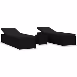 VidaXL 3057666, Linge, Siège rembourré, Polyester, Polyuréthane, Acier, Noir, 600 mm, 1950 mm
