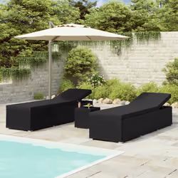 VidaXL 3057666 chaise d'extérieur Linge Siège rembourré Polyester, Polyuréthane, Acier Noir