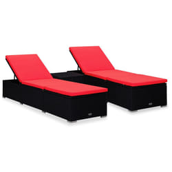 VidaXL 3057667 chaise d'extérieur Linge Siège rembourré Polyester, Polyuréthane, Acier Noir, Rouge