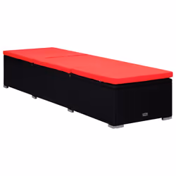 VidaXL 3057667 chaise d'extérieur Linge Siège rembourré Polyester, Polyuréthane, Acier Noir, Rouge