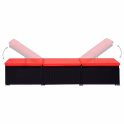 VidaXL 3057667 chaise d'extérieur Linge Siège rembourré Polyester, Polyuréthane, Acier Noir, Rouge - Vue supplémentaire 5