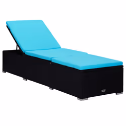 VidaXL 3057668 chaise d'extérieur Linge Siège rembourré Polyester, Polyuréthane, Acier Noir, Bleu - Vue supplémentaire 4