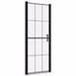 vidaXL Porte de douche verre trempé 91x195 cm noir - TU