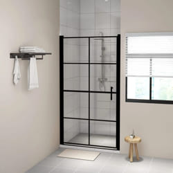 Vidaxl - Porte de douche verre trempé 100x178 cm noir