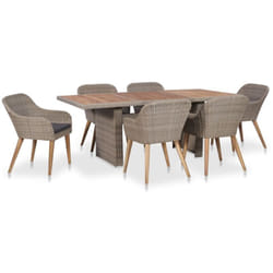 Vidaxl - Salon de jardin avec coussins 7 pcs Résine tressée