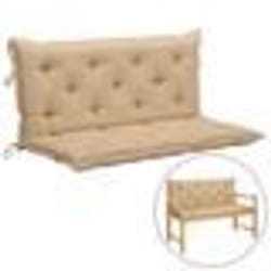 vidaXL Coussin de banc de jardin beige 120x(50+50)x7 cm tissu oxford