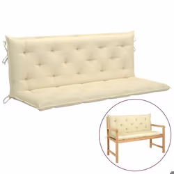 vidaXL Coussin de banc de jardin blanc crème tissu oxford